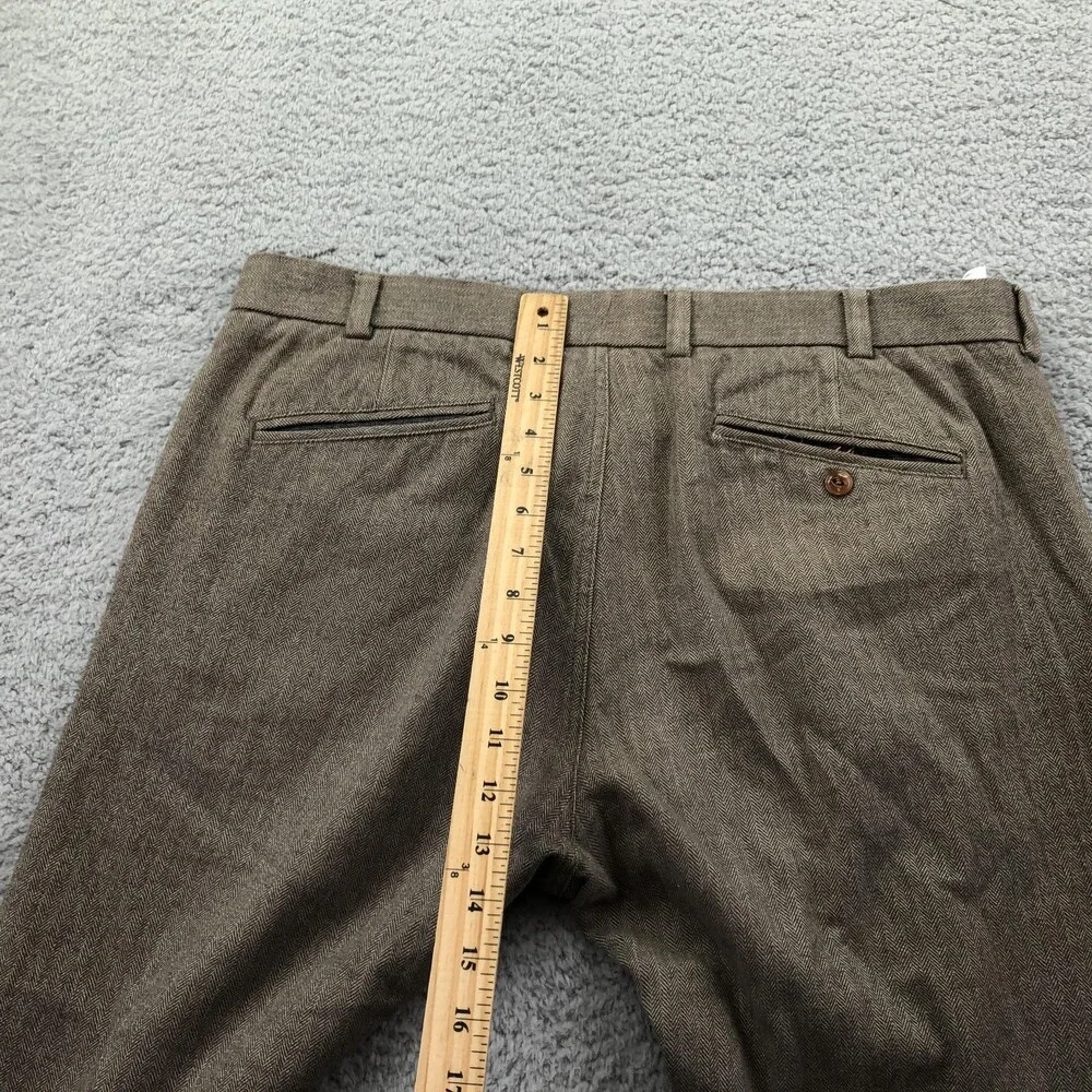 Brooks Brothers Pants Mens 36x30 Brown Tweed Herringbone Chino Straight